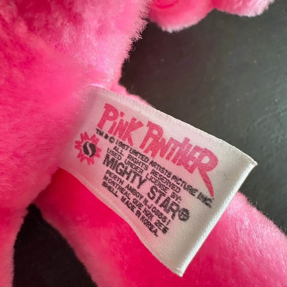 Vintage 1987 Pink Panther Plush Mighty Star 12 Inch Stuffed Animal Toy Korea